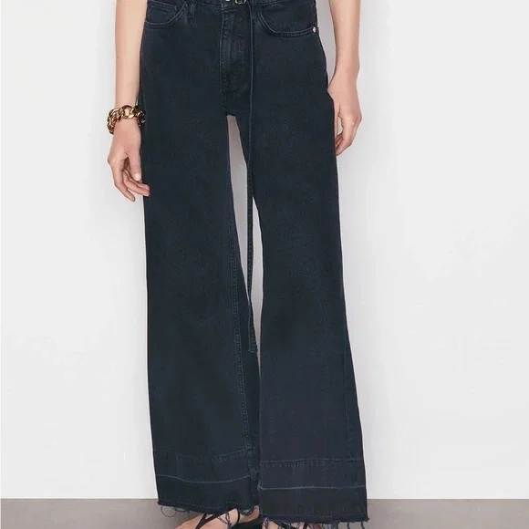 FRAME Pixie High Rise Baggy Pant Released Hem - Picture 6 of 6